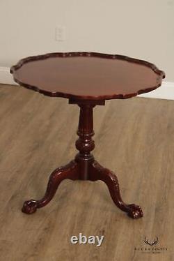 Craftique Chippendale Style Mahogany Tilt Top Table