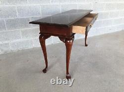 Cresent Furniture Solid Cherry Chippendale Style 2 Drawer Console Table