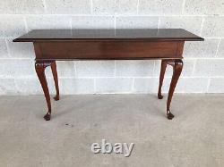 Cresent Furniture Solid Cherry Chippendale Style 2 Drawer Console Table