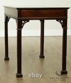 Custom Chippendale Style Vintage Mahogany Library Side Table