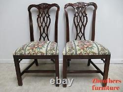 Custom Mahogany Chippendale Carved Dining Room Dining Side Chairs E