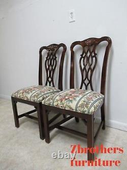 Custom Mahogany Chippendale Carved Dining Room Dining Side Chairs E