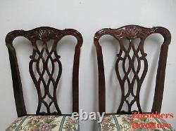 Custom Mahogany Chippendale Carved Dining Room Dining Side Chairs E