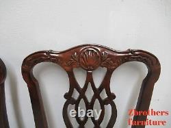 Custom Mahogany Chippendale Carved Dining Room Dining Side Chairs E