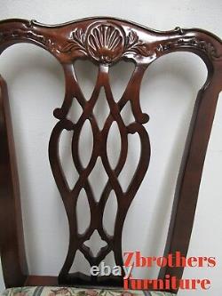 Custom Mahogany Chippendale Carved Dining Room Dining Side Chairs E