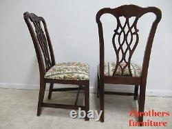 Custom Mahogany Chippendale Carved Dining Room Dining Side Chairs E