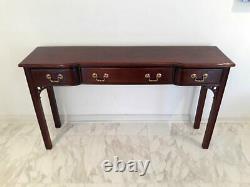 DAVIS CABINET CO Chippendale Mahogany Console Table with3 Drawers
