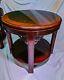 Drexel Round Chippendale Mahogany Lamp End Table L62400ec Wood Brown Vintage 90s