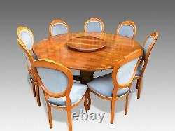 Designer Art Deco style Burr Yew tree dining room set Pro French polished