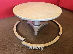 Designer Burr Walnut & Ash Jupe circular dining table pro French Polished