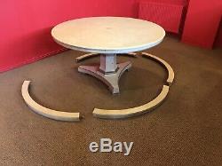 Designer Burr Walnut & Ash Jupe circular dining table pro French Polished