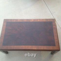 Drexel Chippendale Coffee Table Vintage Chinoisserie Burl Top
