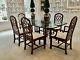 Drexel Heritage Chippendale Mahogany Dining Table + 6 Chairs With New Baker Fabric