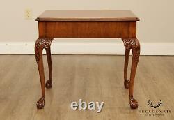 Drexel Heritage Chippendale Style Mahogany Ball & Claw One Drawer Side Table