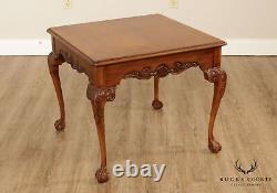 Drexel Heritage Chippendale Style Square Mahogany Ball & Claw Side Table