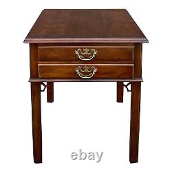 Drexel Vintage Cherry Collection Chippendale Cherry 2 Drawer Side or End Table