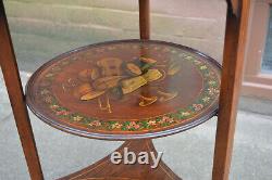 EARLY VICTORIAN SHERATON REVIVAL ROSEWOOD and Mahogany side table FINE PAINTED