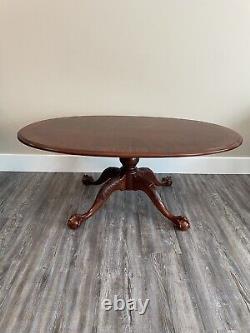 ETHAN ALLEN Vintage 18th Century Mahogany Ball & Claw Foot Coffee Table