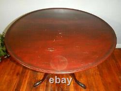 Early Cherry Tilt Top Tea Table Claw Foot with Bird Cage
