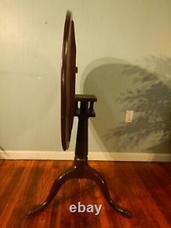 Early Cherry Tilt Top Tea Table Claw Foot with Bird Cage