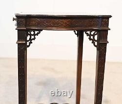 Edwardian Side Tea Table Mahogany Chippendale Style 1900