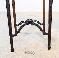 Edwardian Side Tea Table Mahogany Chippendale Style 1900