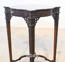 Edwardian Side Tea Table Mahogany Chippendale Style 1900