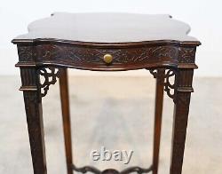 Edwardian Side Tea Table Mahogany Chippendale Style 1900