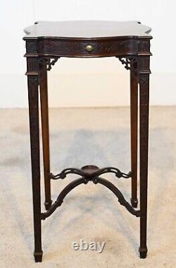 Edwardian Side Tea Table Mahogany Chippendale Style 1900