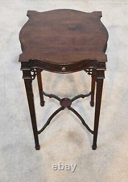 Edwardian Side Tea Table Mahogany Chippendale Style 1900