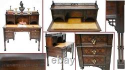 Edwards and Roberts Desk Mahogany Chippendale Writing Table Antique