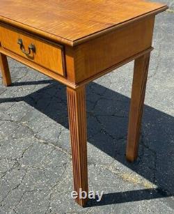 Eldred Wheeler tiger maple sofa table w 3 drawers country Chippendale style desk