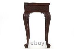 English Chippendale Antique Carved Mahogany Card Games Table, circa 1770