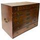 English Chippendale Brass Mounted Mahogany Writing / Jewelry Table Top Box