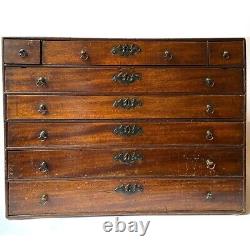 English Chippendale Brass Mounted Mahogany Writing / Jewelry Table Top Box