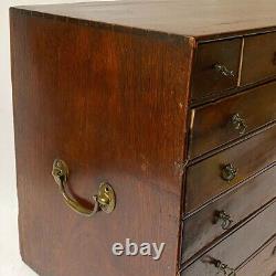 English Chippendale Brass Mounted Mahogany Writing / Jewelry Table Top Box