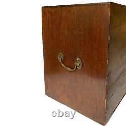 English Chippendale Brass Mounted Mahogany Writing / Jewelry Table Top Box