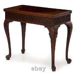 English Chippendale Carved Mahogany Card Table, circa 1770