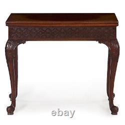 English Chippendale Carved Mahogany Card Table, circa 1770