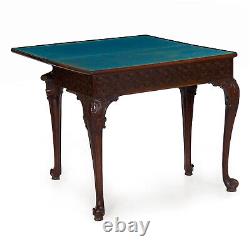 English Chippendale Carved Mahogany Card Table, circa 1770