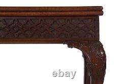English Chippendale Carved Mahogany Card Table with Pierced Fretwork Apron, c. 1770