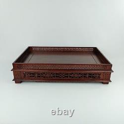 English Chippendale/George II Style Mahogany Open Fretwork Side Table -Partially
