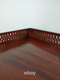 English Chippendale/George II Style Mahogany Open Fretwork Side Table -Partially