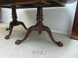 Ethan Allen 18th Century Mahogany Banded Dining Room Banquet Table Chippendale