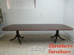 Ethan Allen 18th Century Mahogany Banded Dining Room Conference banquet Table