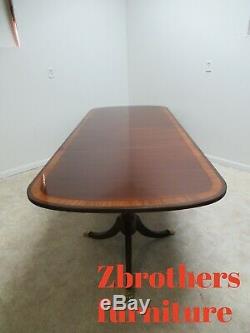Ethan Allen 18th Century Mahogany Banded Dining Room Conference banquet Table