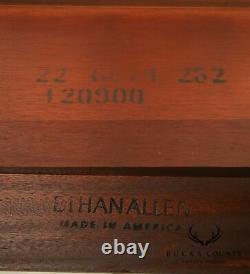 Ethan Allen 18th Century Mahogany Banded Double Pedestal Dining Table