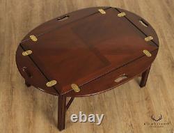 Ethan Allen Chippendale Style Butler's Tray Coffee Table