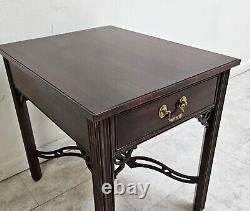 Ethan Allen Georgian Court Chippendale Lamp End Side Table Cherry 225