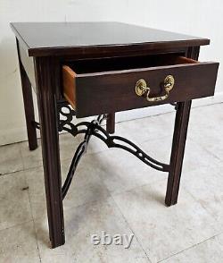 Ethan Allen Georgian Court Chippendale Lamp End Side Table Cherry 225